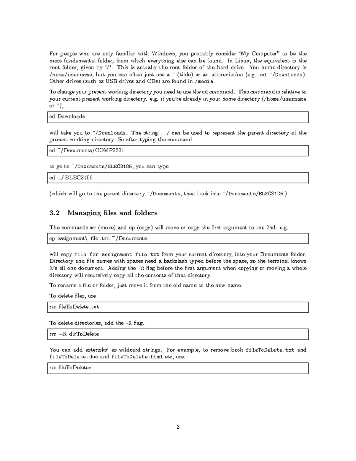 Lecture notes 1 - For people who are only familiar with Windows, you ...