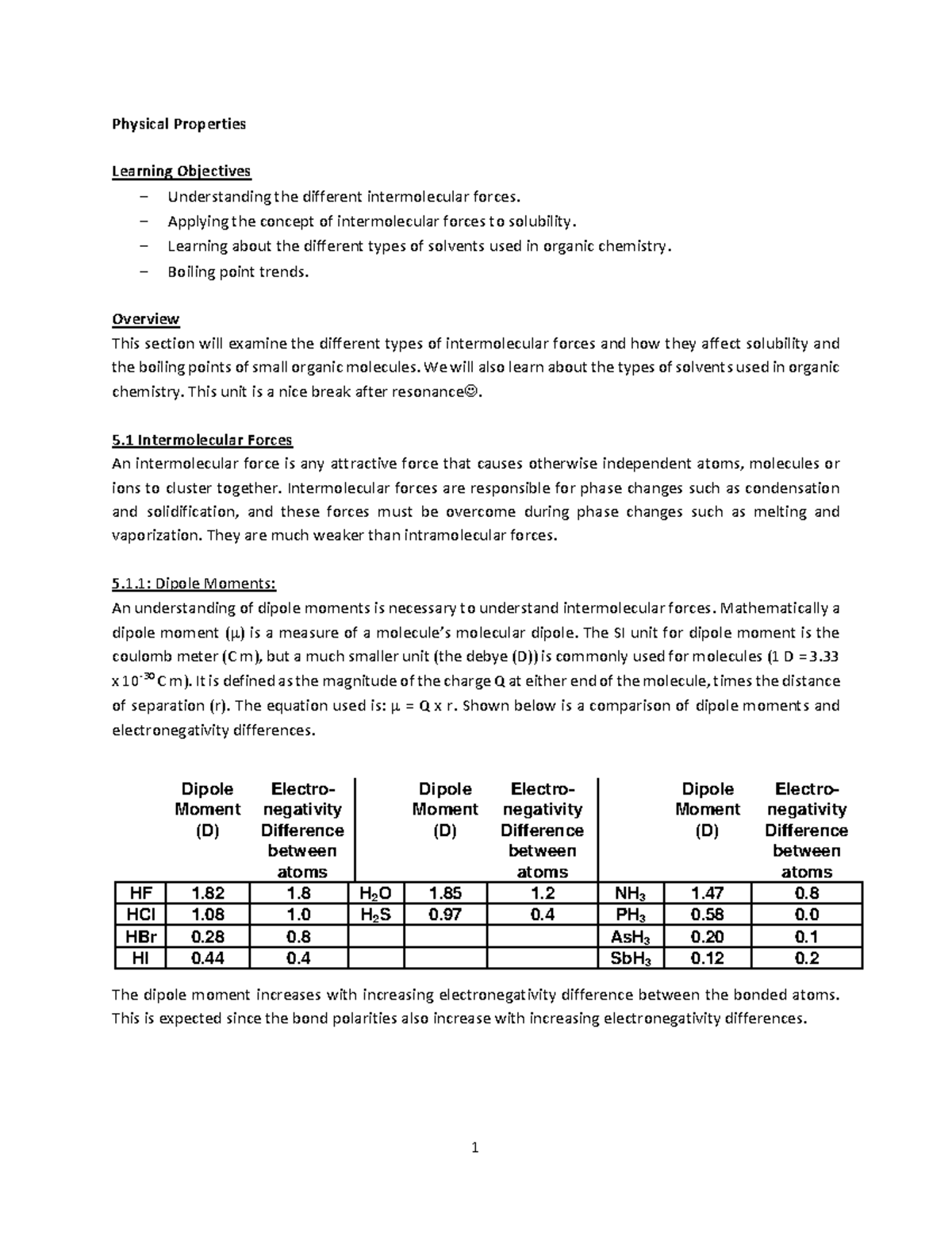 5Physical Properties Physical Properties Learning Objectives −