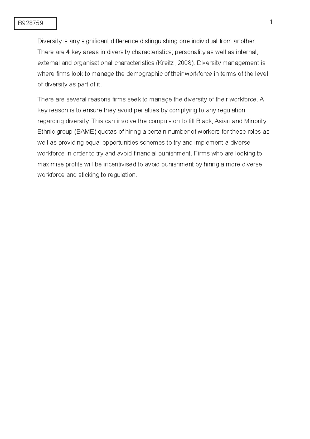 What is the business case for diversity management 1 Diversity is any