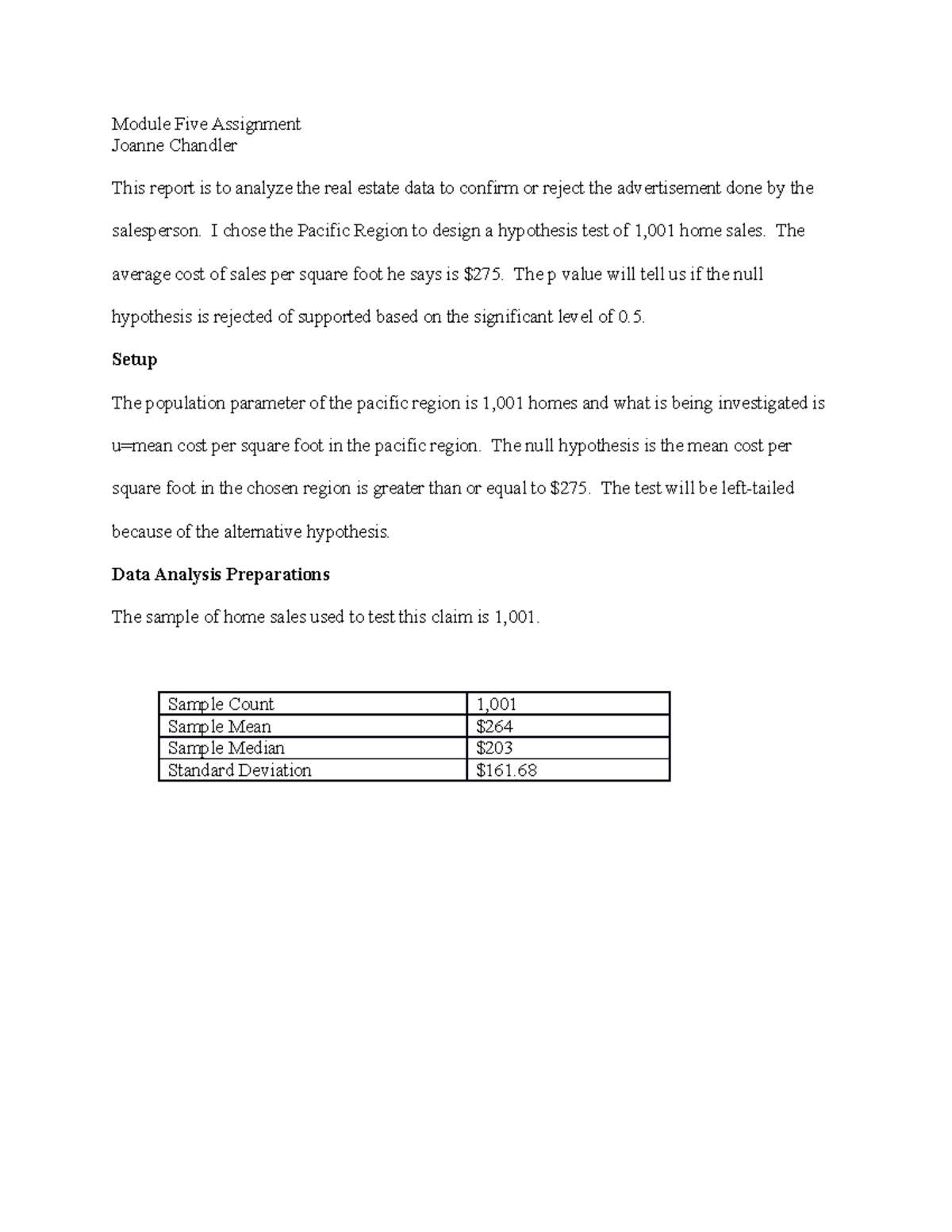 Module Five Written Assignment - Module Five AssignmentJoanne Chandler ...