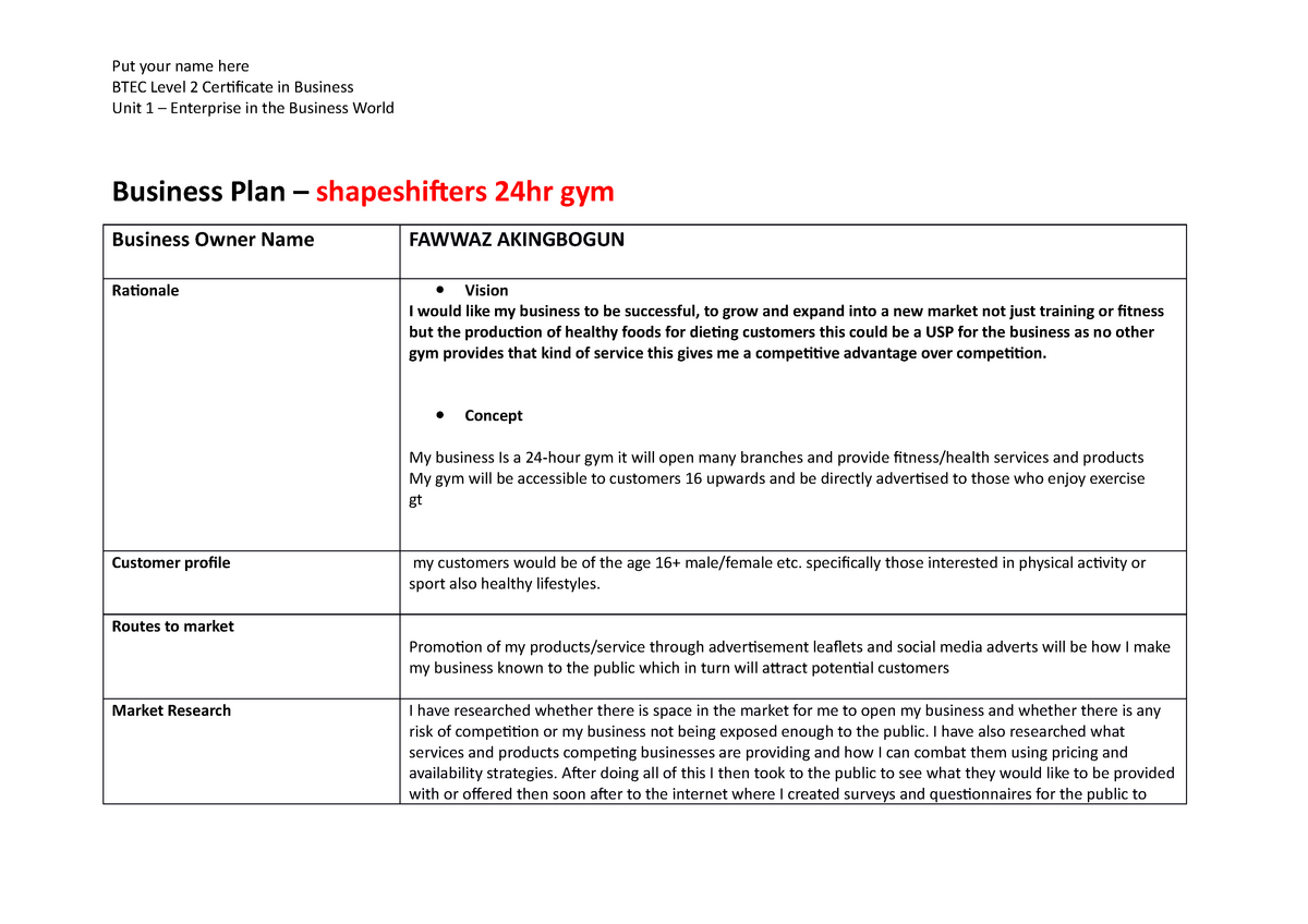 unit-1-assignment-2-business-plan-put-your-name-here-btec-level-2