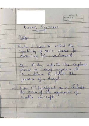 Radar notes - 1 - Introduction to Radar Systems - Studocu