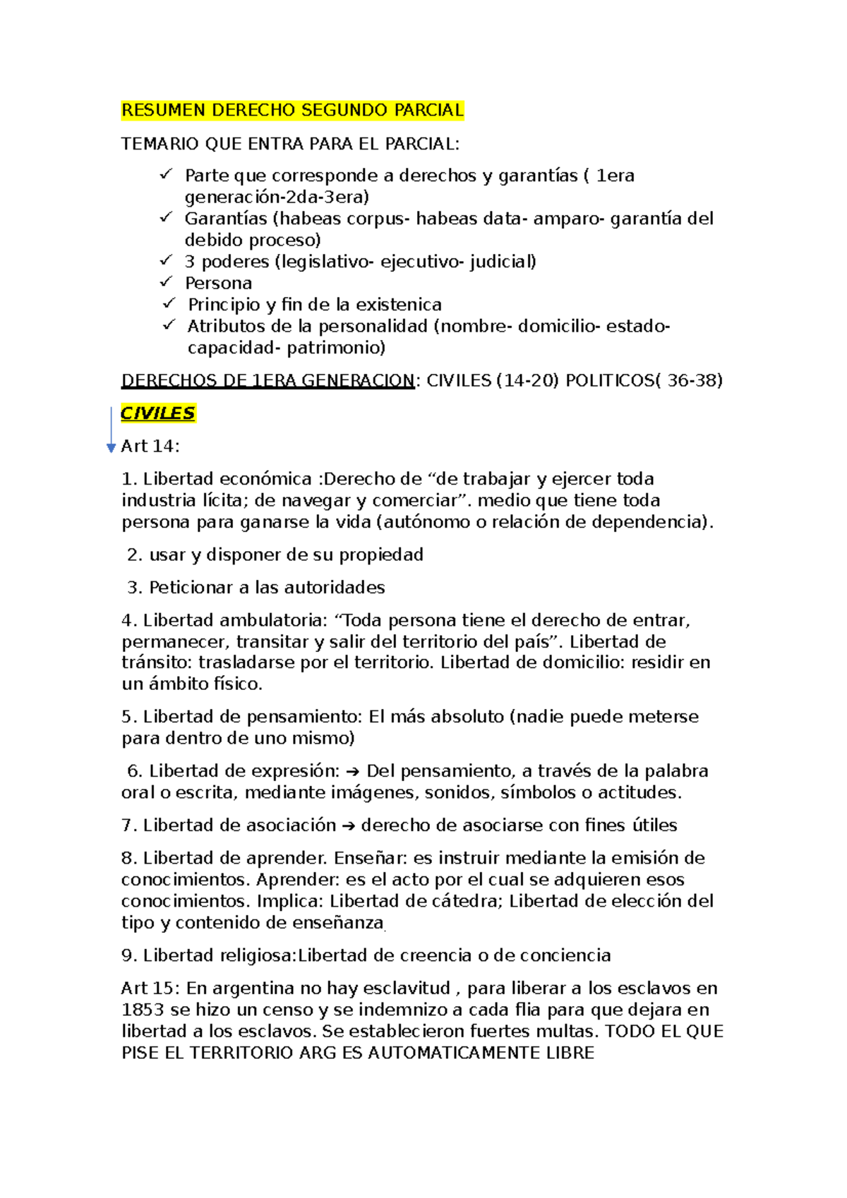 Resumen Derecho - RESUMEN DERECHO SEGUNDO PARCIAL TEMARIO QUE ENTRA ...