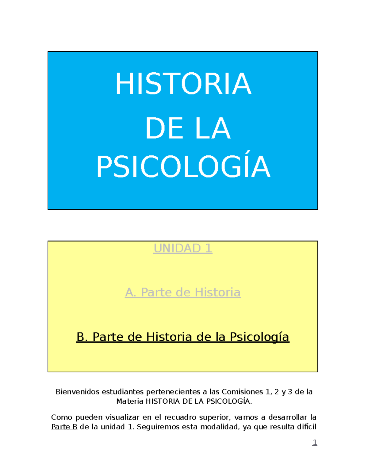 Unidad.1.B. Historia.DE - HISTORIA DE LA PSICOLOGÍA UNIDAD 1 A. Parte ...