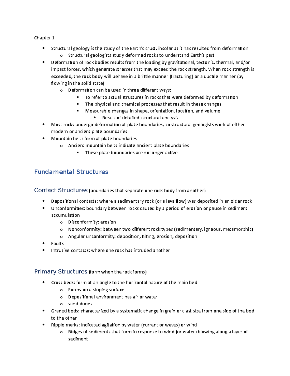 Ch 1 Nature of Structural Geology - GEOL 3410 - Studocu