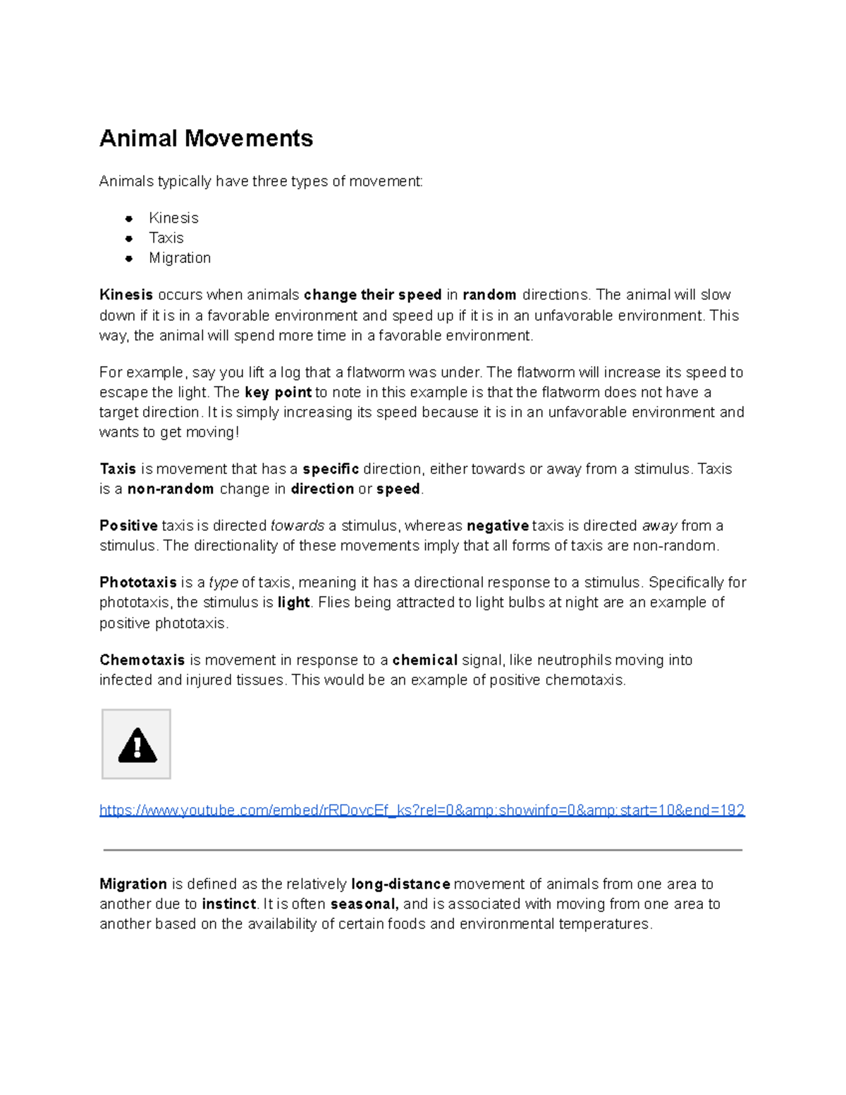 Animal Movements - Lecture notes 8 - Animal Movements Animals typically ...