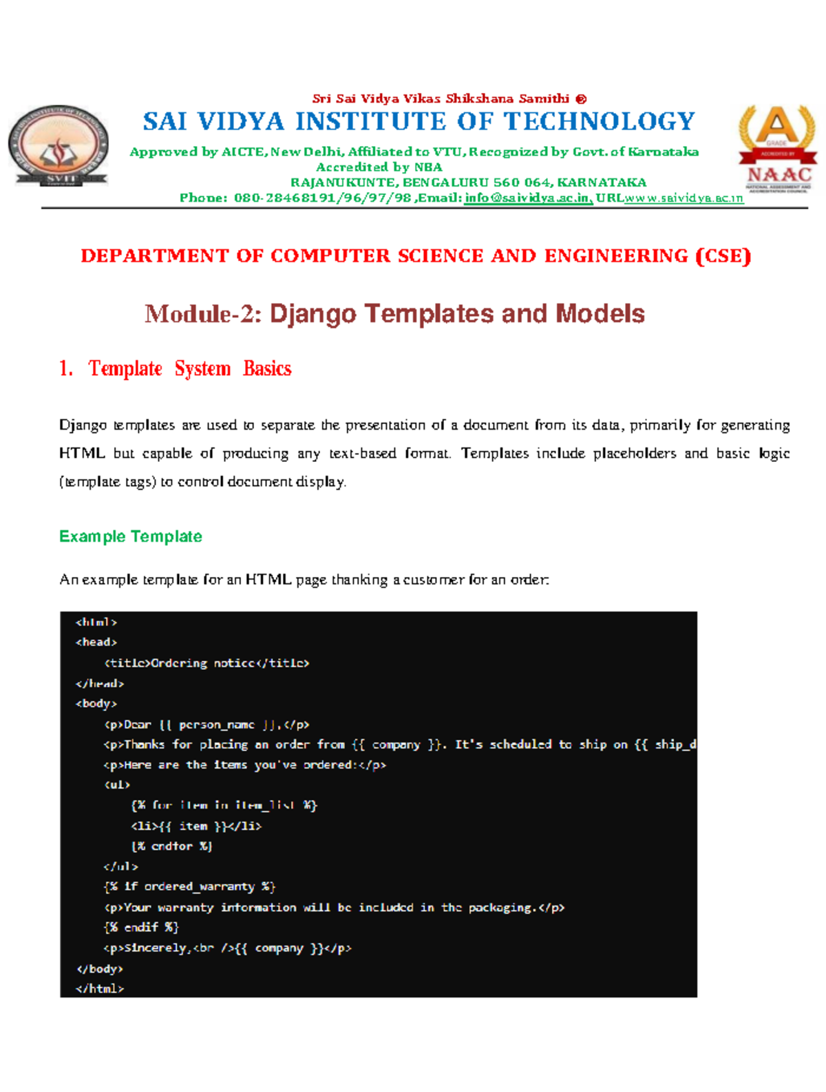 FSD Module 2 Notes - Full stack development -Django - Sri Sai Vidya ...