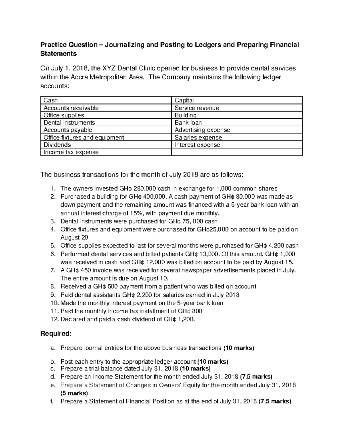 Practise question materials - Practice Question – Journalizing and ...