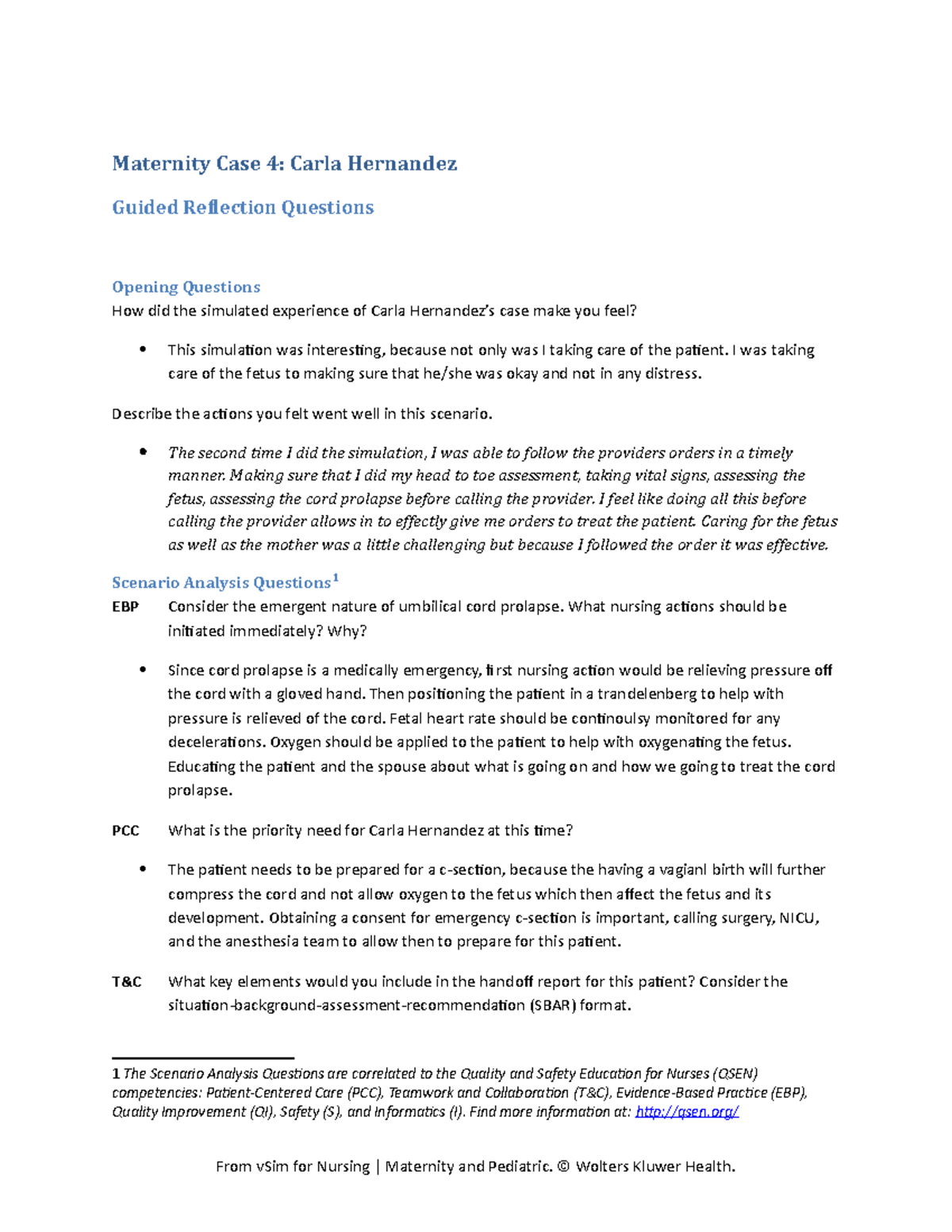 Maternity Case 04 GRQCarla Maternity Case 4 Carla Hernandez Guided Reflection Questions