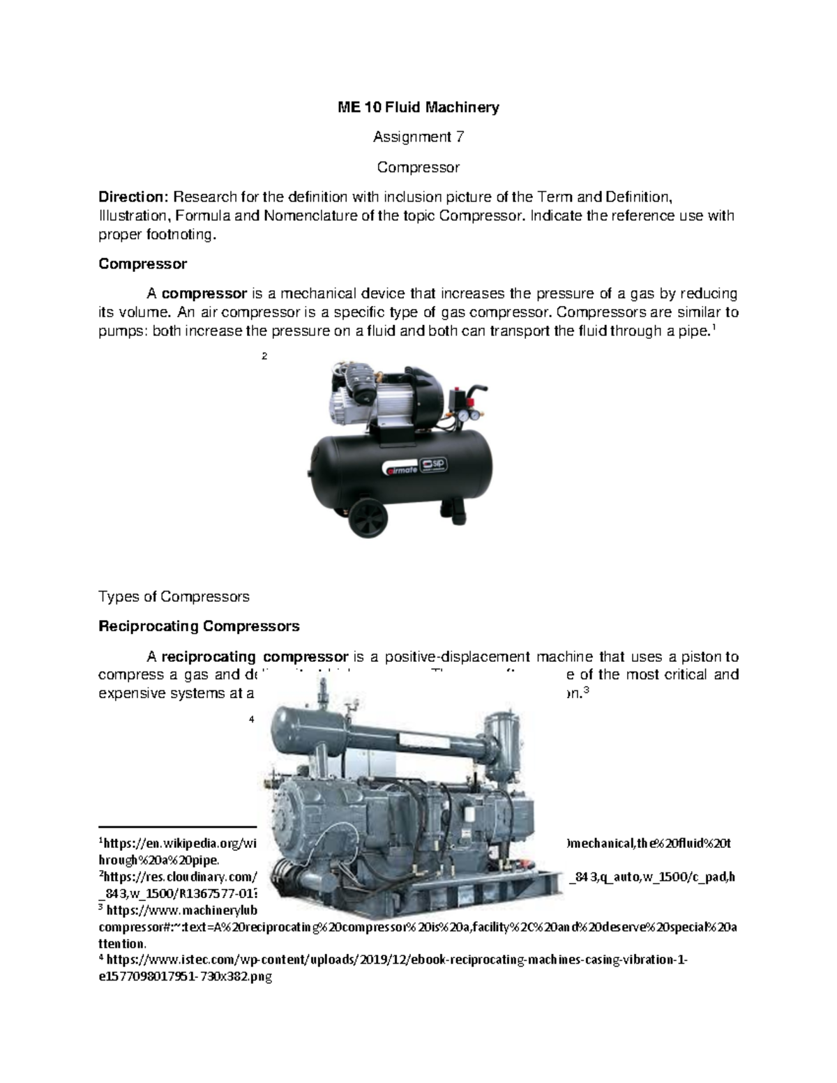 ME10 Assignment 7 Compressor - ME 10 Fluid Machinery Assignment 7 ...