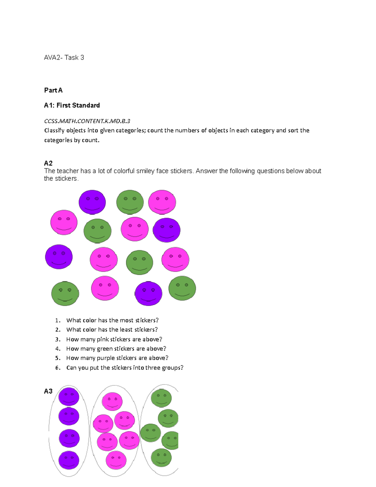 AVA2- Task 3 - Task 3, passed - AVA2- Task 3 Part A A1: First Standard ...