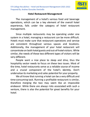 The Ultimate Manual for Hotel Management (2022) - Operations and