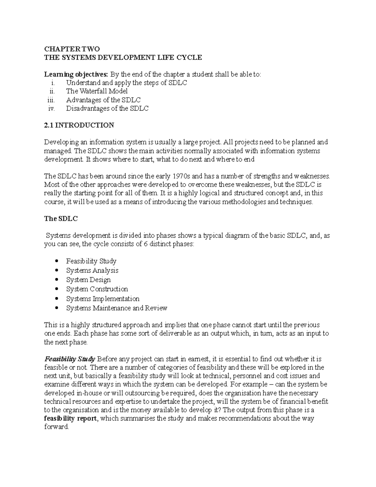 Chapter TWO AND Three SAD - Business information technology - JKUAT ...