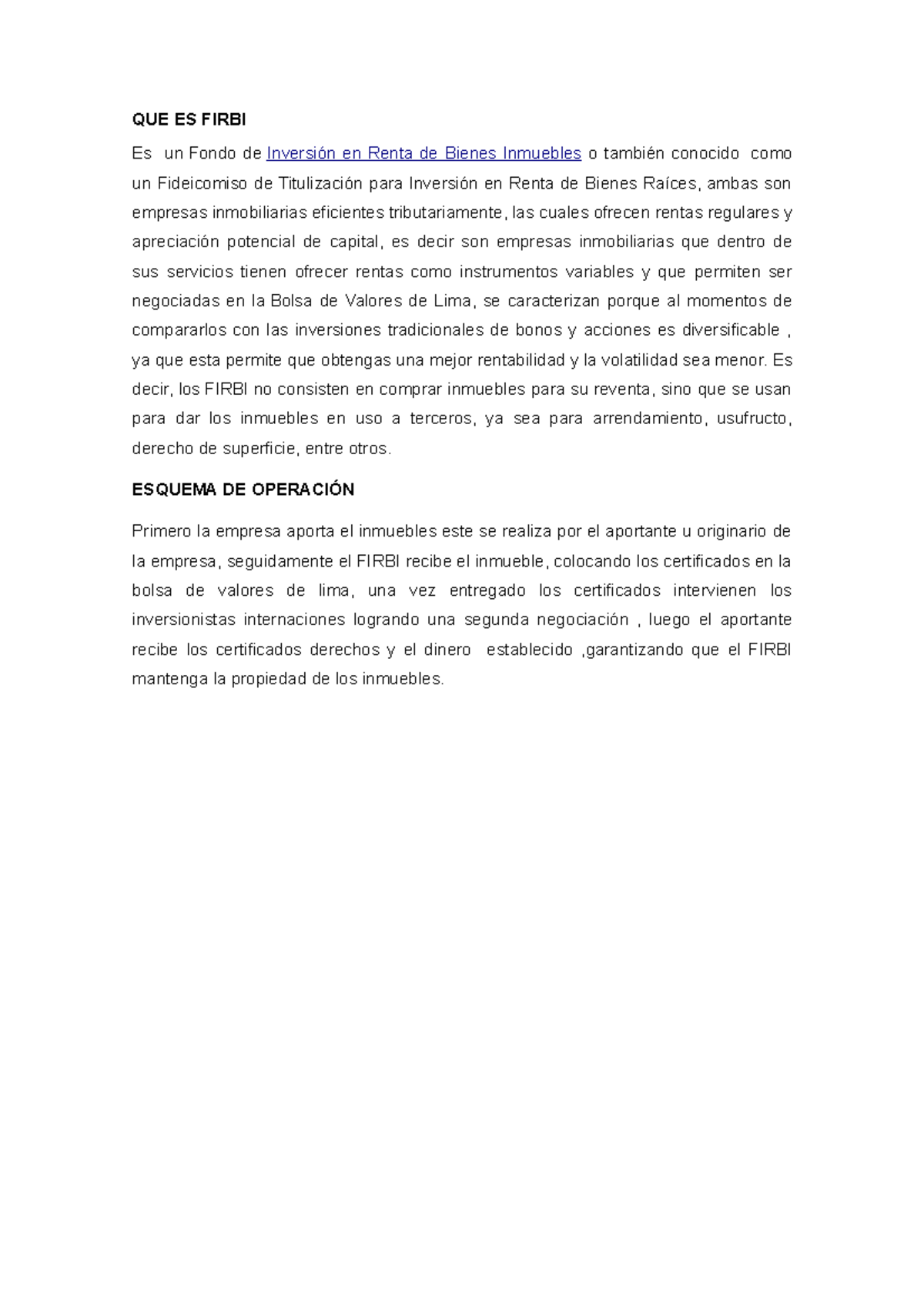 QUE ES Firbi - QUE ES FIRBI Es un Fondo de Inversión en Renta de Bienes ...