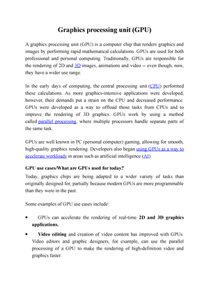 Unit 3 - UNIT 3 NOTES - MIPS (Million Instructions Per Second) Is A ...