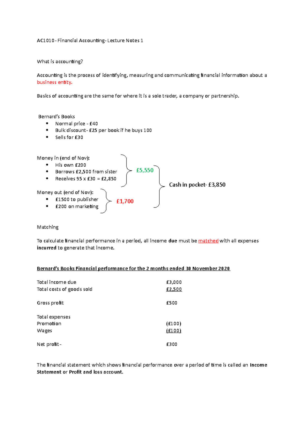 Semester 1 Week 1- Introduction to Financial Accounting - AC1010 ...