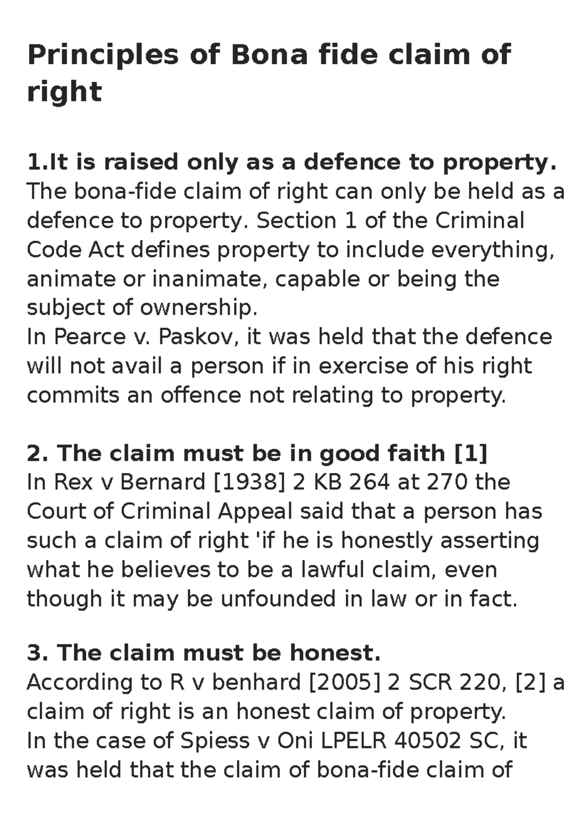 The Principles to establish the defence of bona fide c 221210 110659