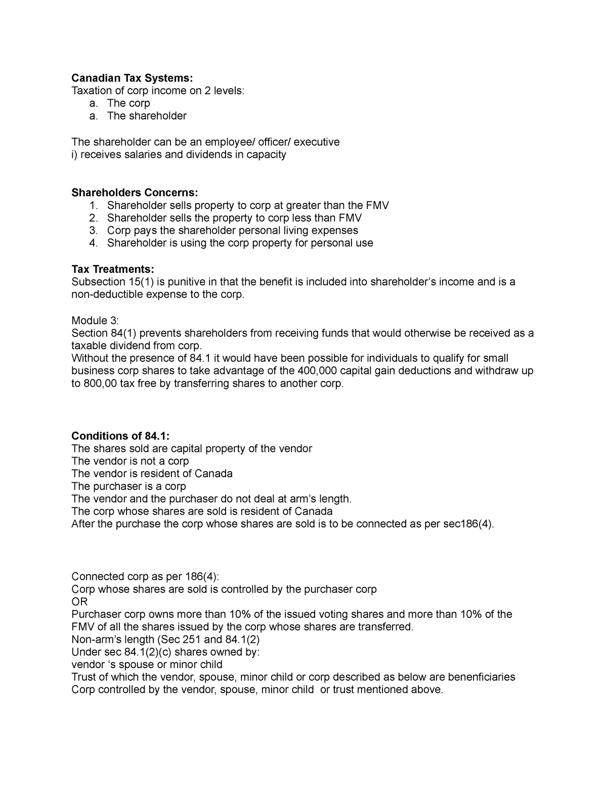 Canadian Tax Systems These are the notes of first two modules of tax