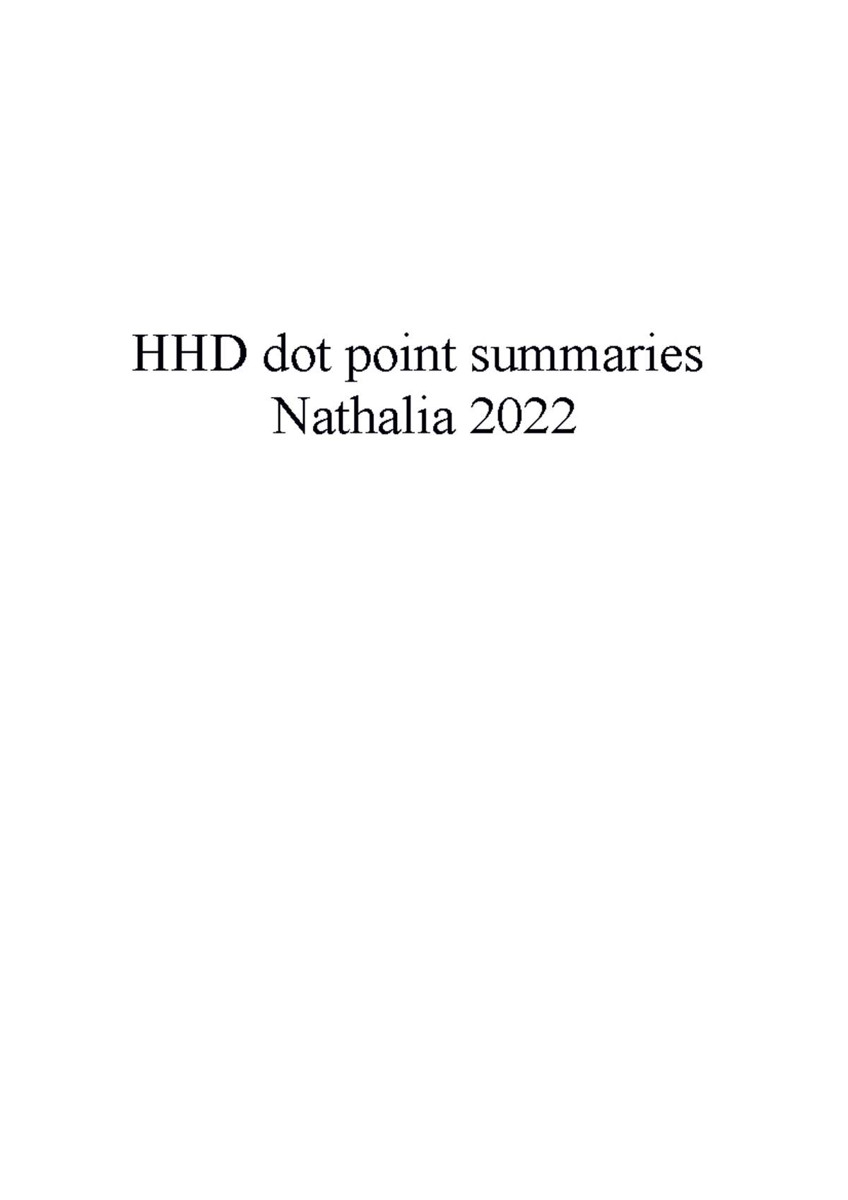 HHD Notes, unit 3 and 4 - HHD dot point summaries Nathalia 2022 chapter ...