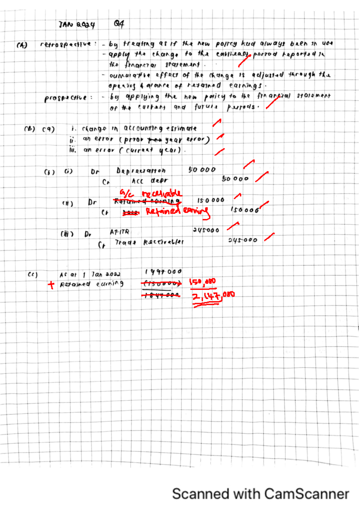 MFRS108 JAN 2024 EXAM - JAN 2024 Q4 (A) retrospective : treating as if ...