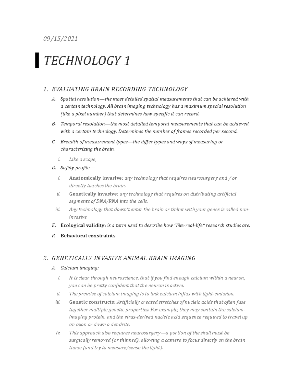 Technology 1 textbook notes - 09/15/ TECHNOLOGY 1 1. EVALUATING BRAIN ...