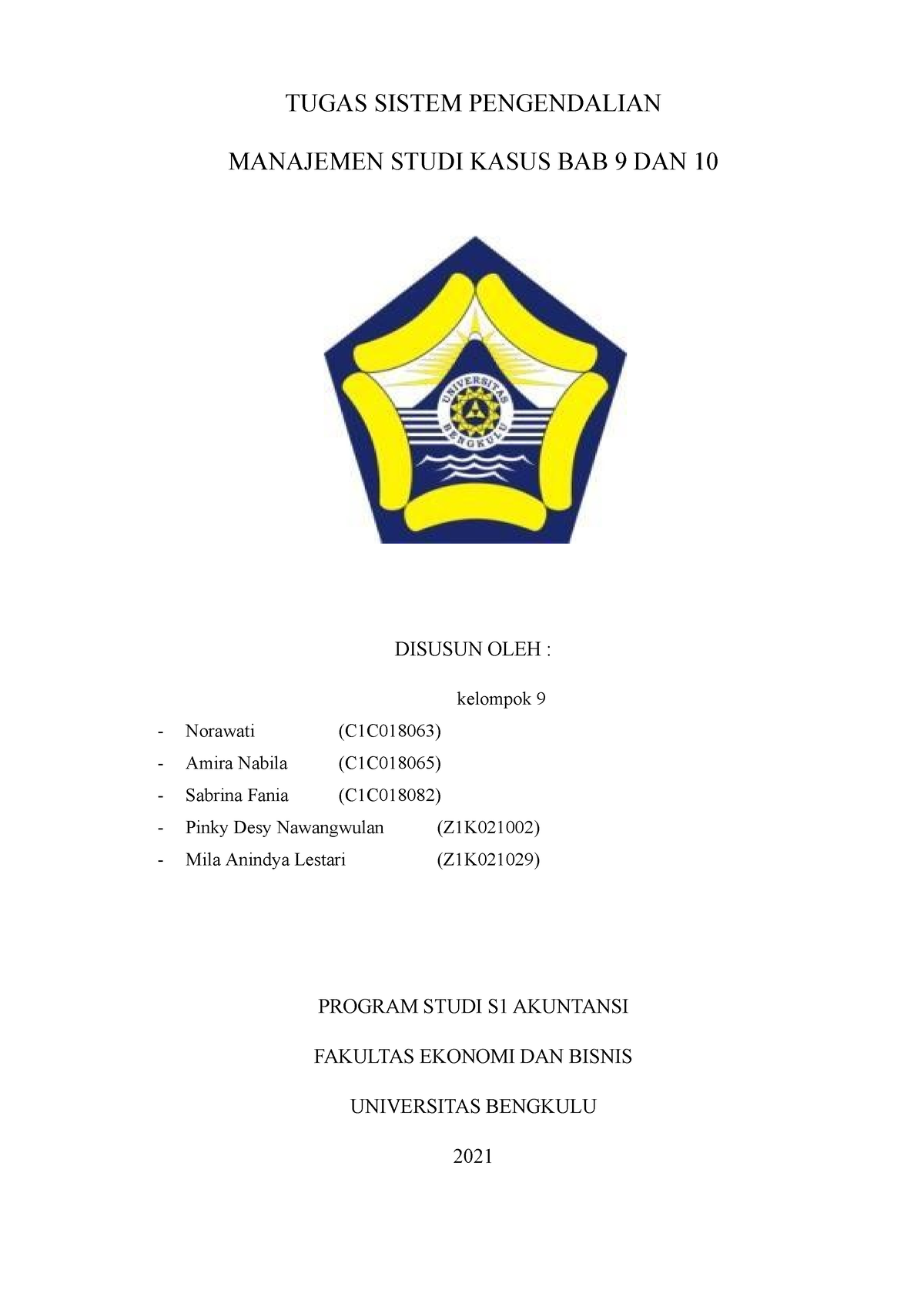 Studi Kasus BAB 9 Dan 10 Kelompok 9-dikonversi - TUGAS SISTEM ...