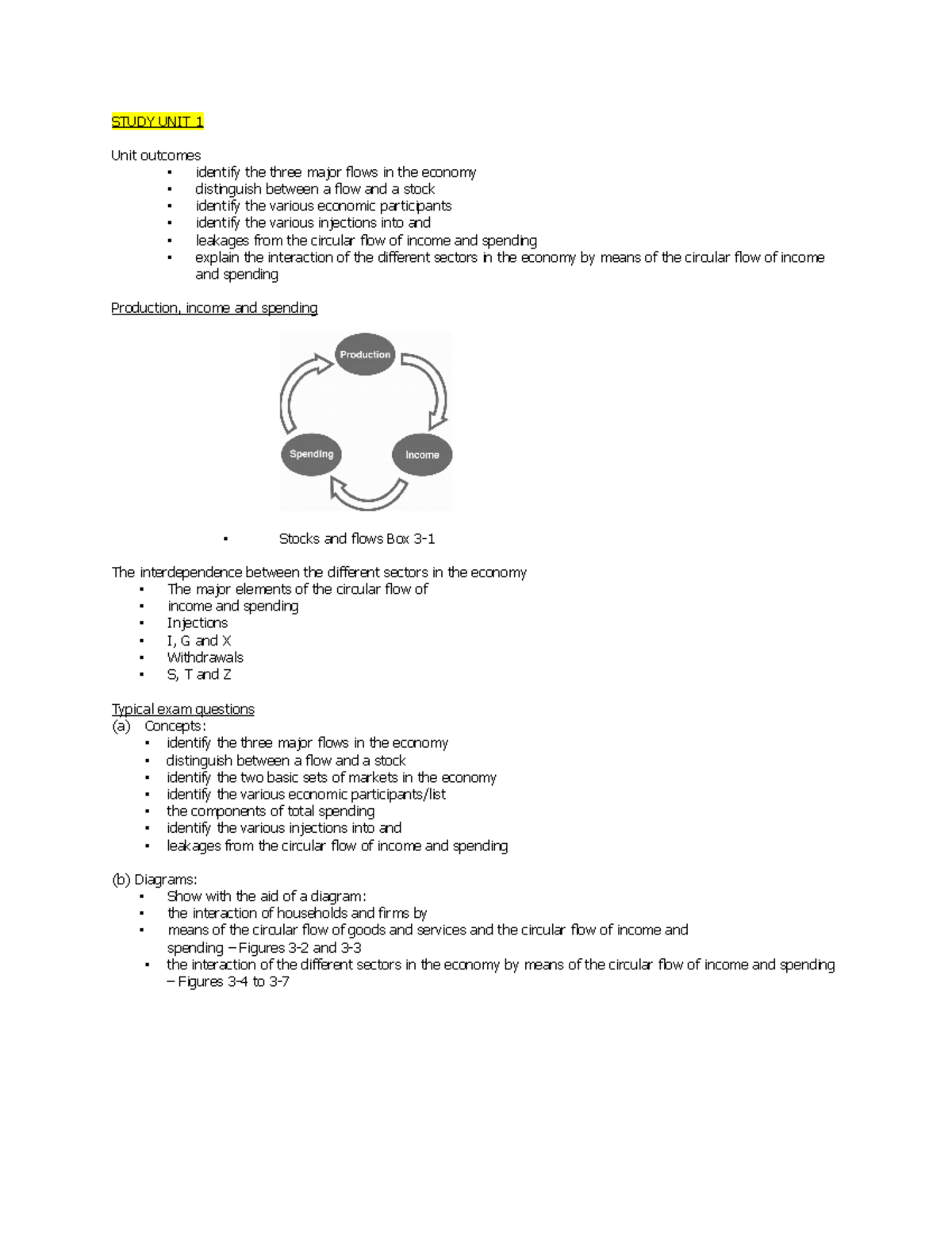 ECS1601-breakdown Of Study Units - STUDY UNIT 1 Unit Outcomes Identify ...