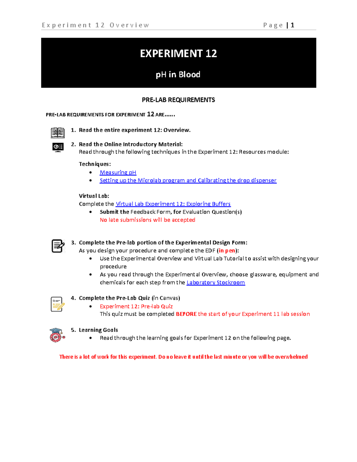 Experiment 12 Overview 2022W EXPERIMENT 12 pH in Blood PRELAB
