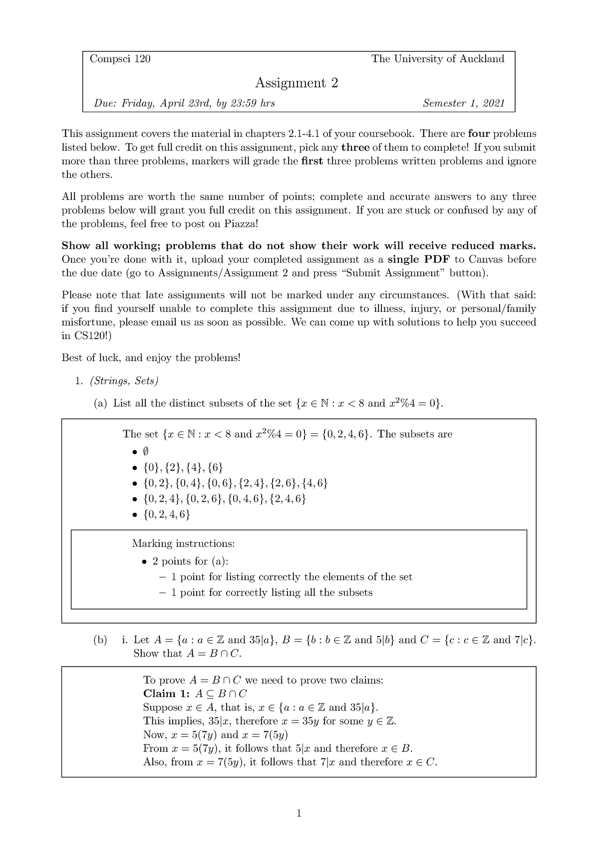 Compsci 120 assignment 2 s1 2021 - Compsci 120 The University of ...