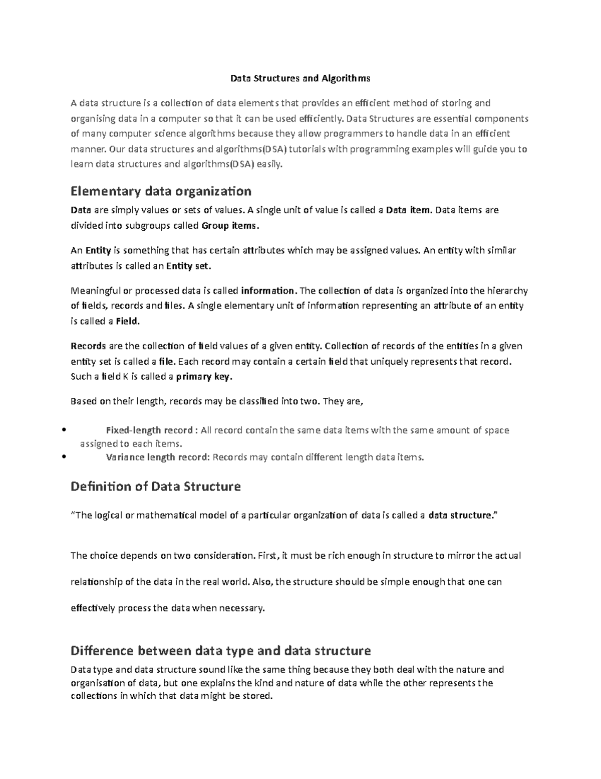 data-structures-and-algorithms-elementary-data-organization