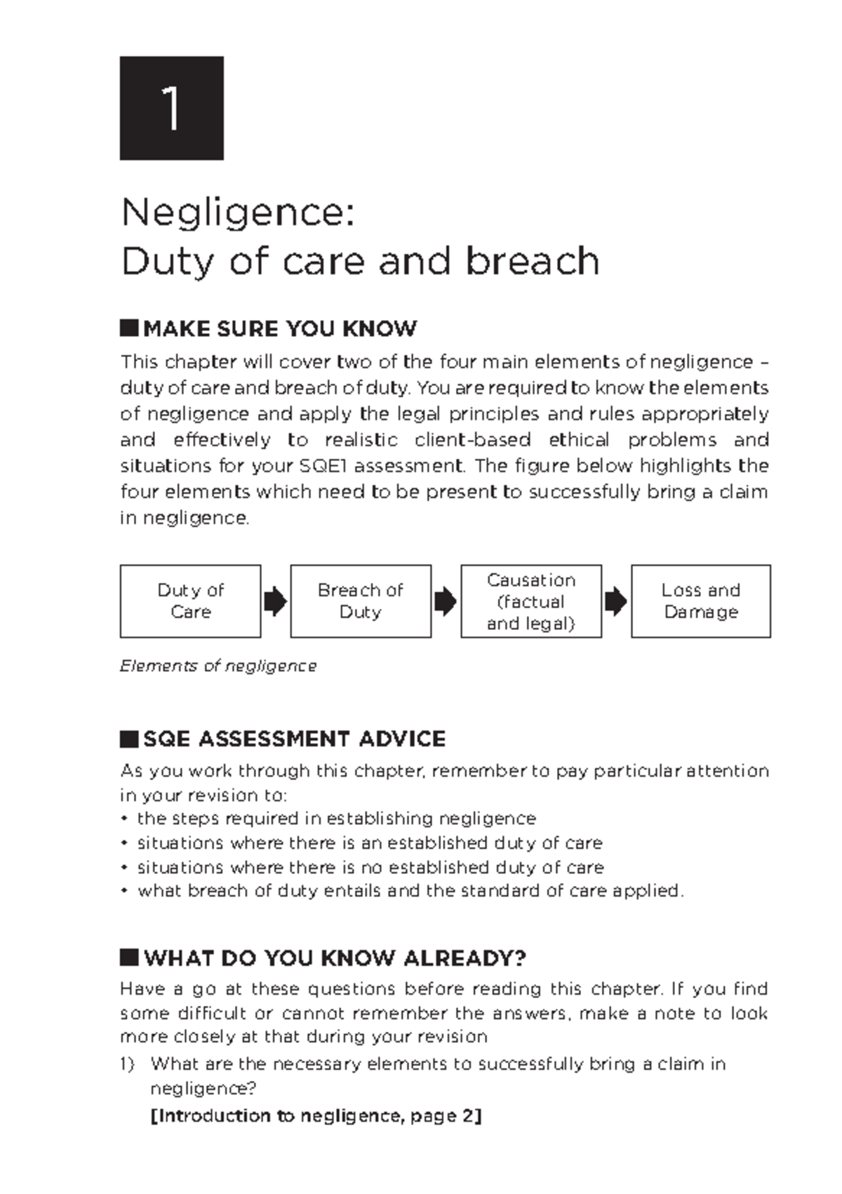 Law of tort in negligence - 1 Negligence: Duty of care and breach MAKE ...