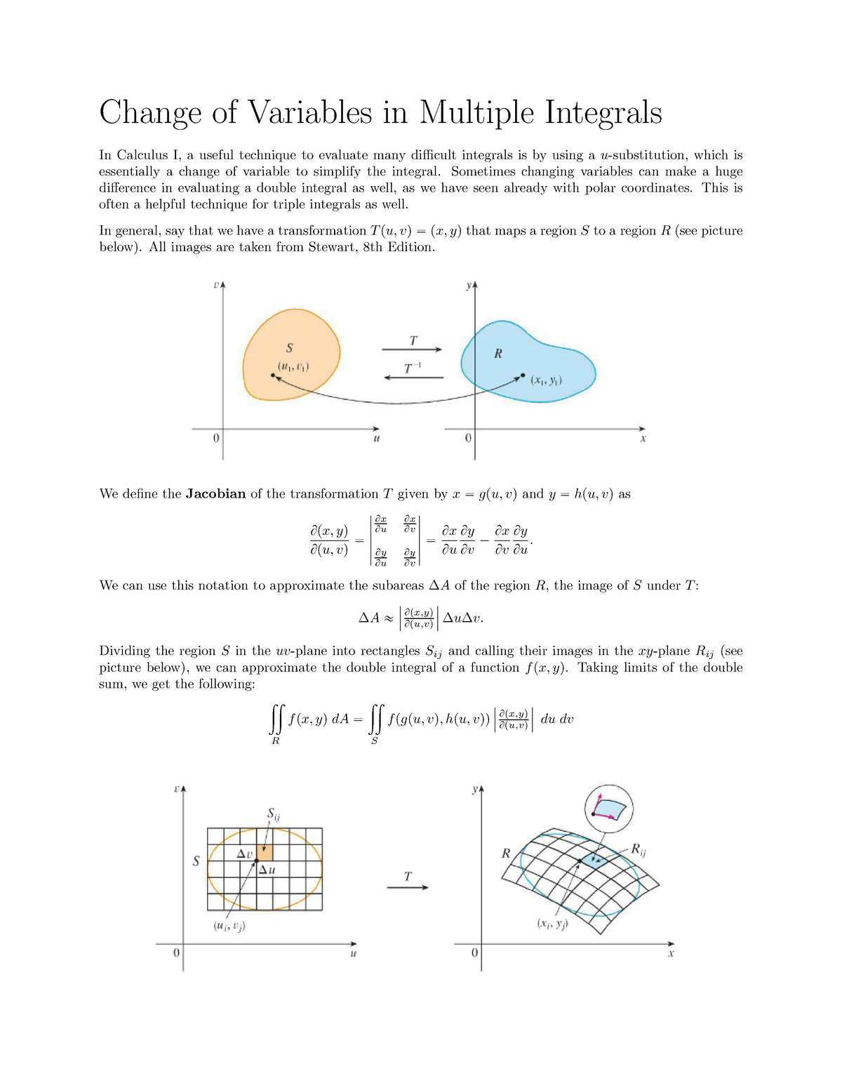 Change Of Variables In Multiple Integrals - Sometimes Changing ...