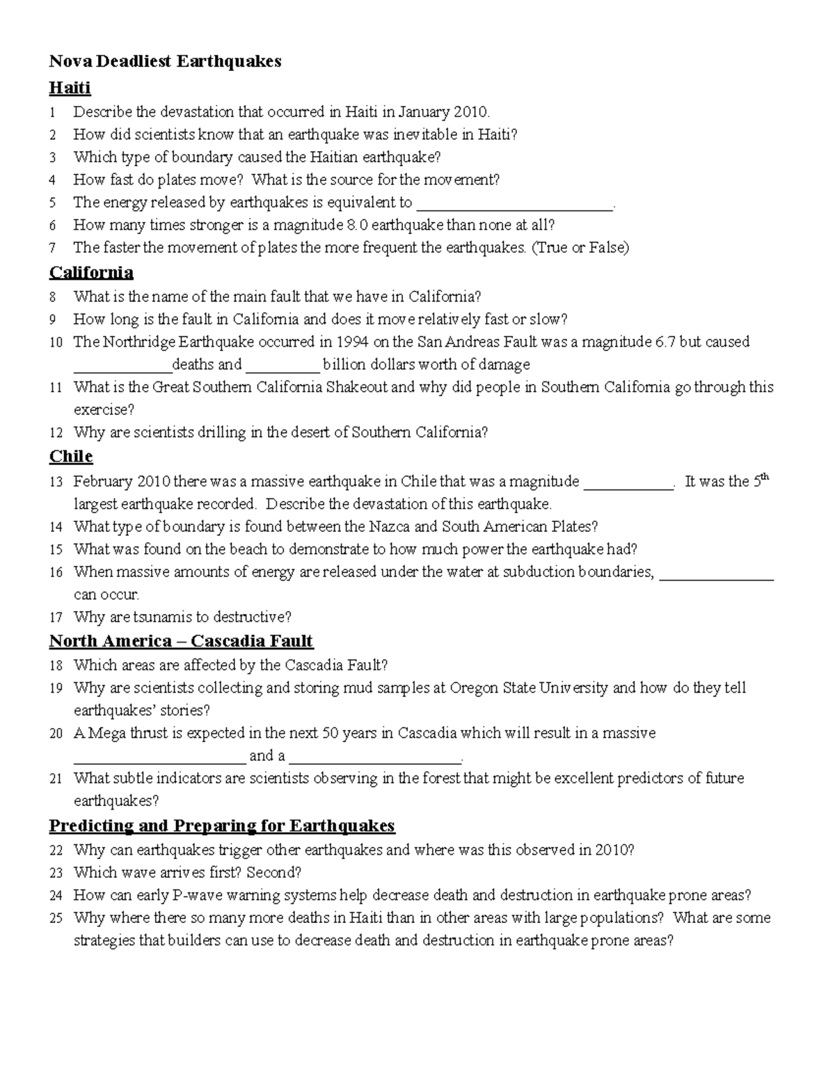 Deadliest Earthquakes Questions ENG 101 EKU Studocu