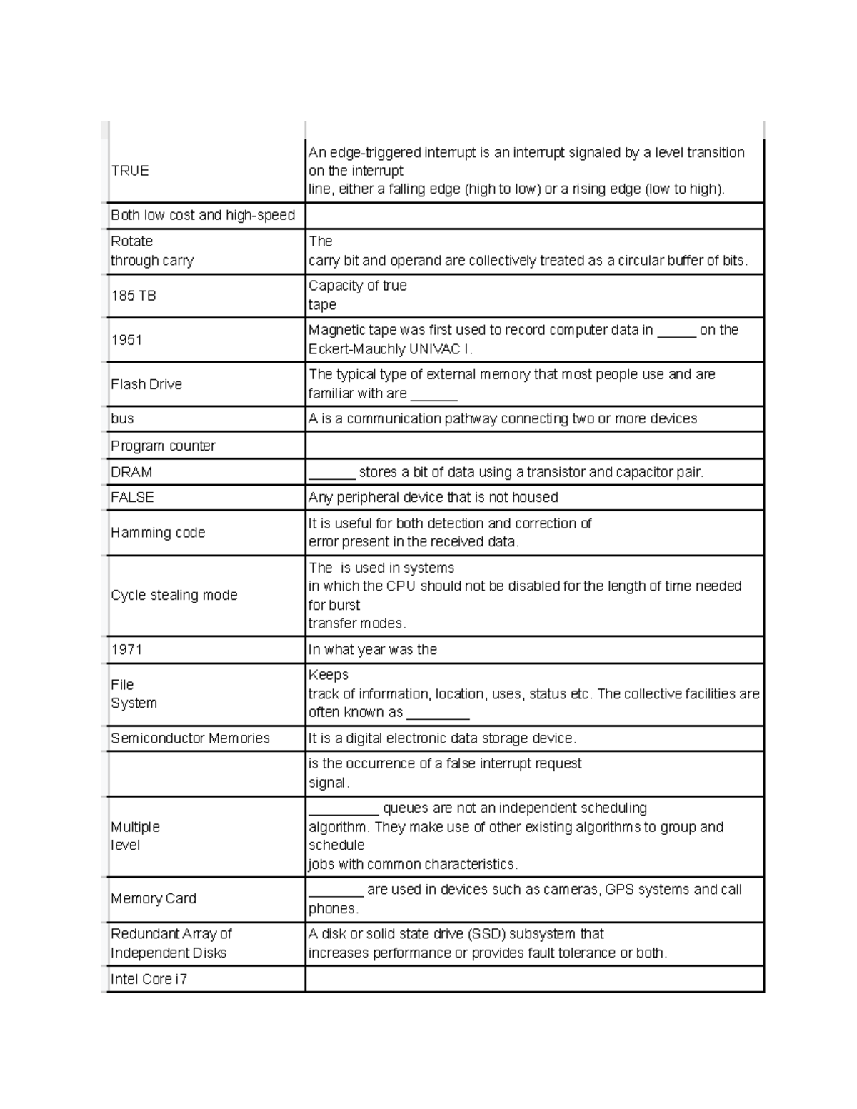 Comp archi sources - lecture notes - TRUE An edge-triggered interrupt ...