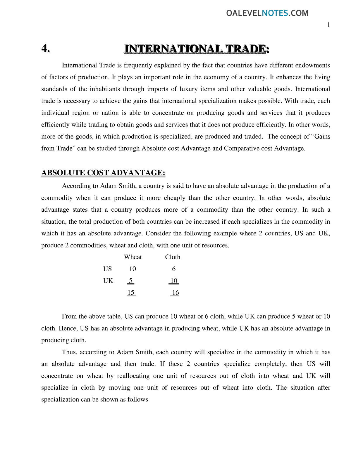 economics essay international trade