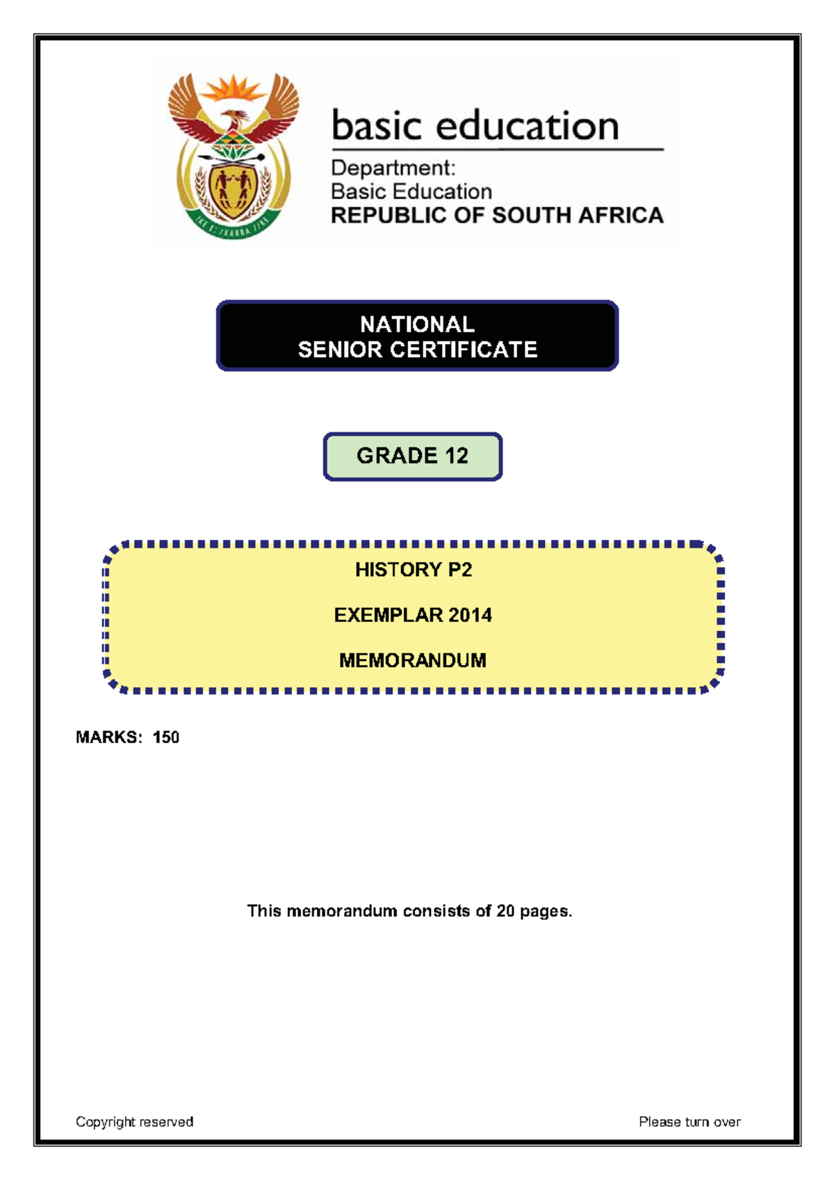 History-Memo P 2Eng - Notes - This memorandum consists of 32 pages ...