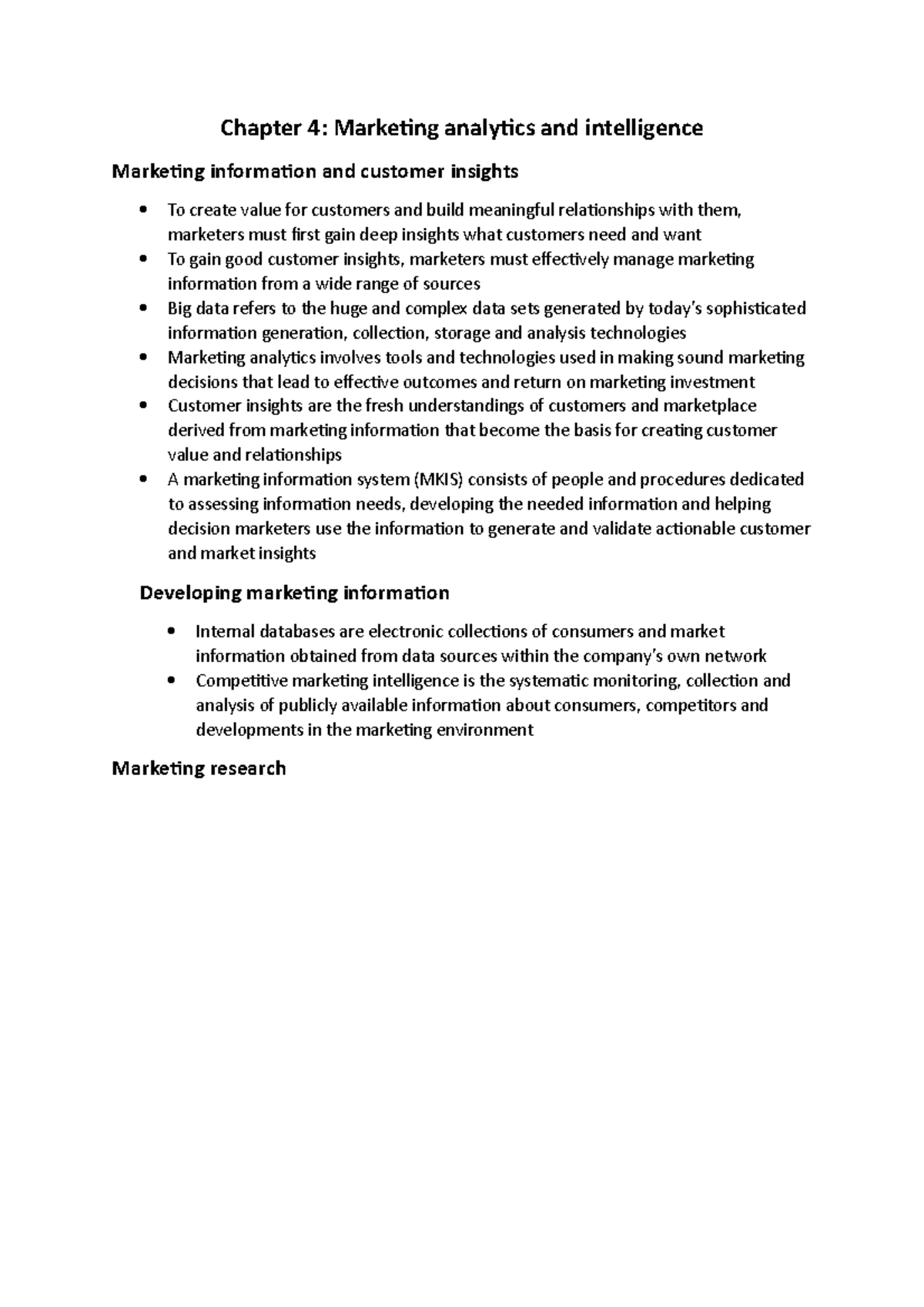 Chapter 4 marketing - him - Chapter 4: Marketing analytics and ...