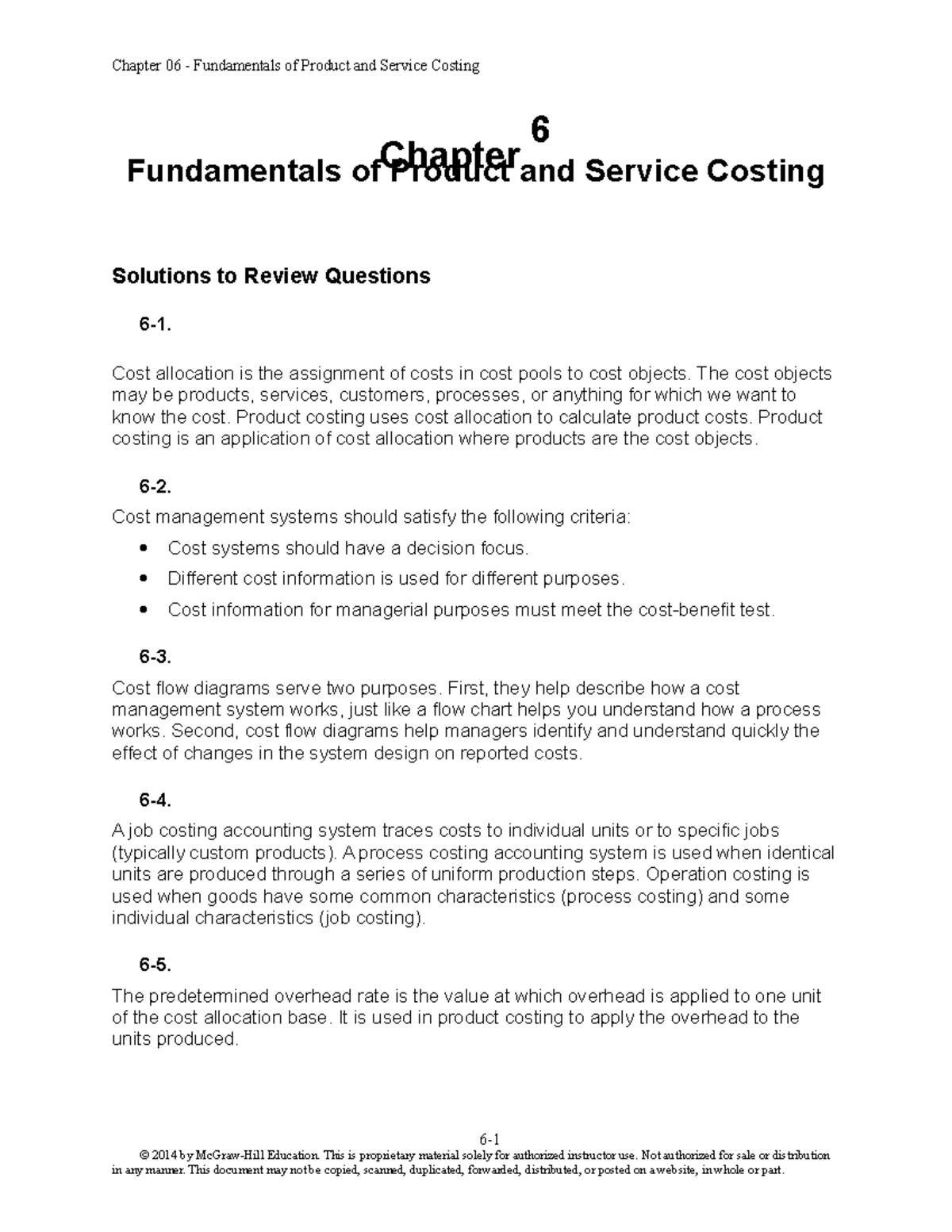 SMChap 006 - Fundamental Of Cost Accounting Solution Manual CH 6 ...