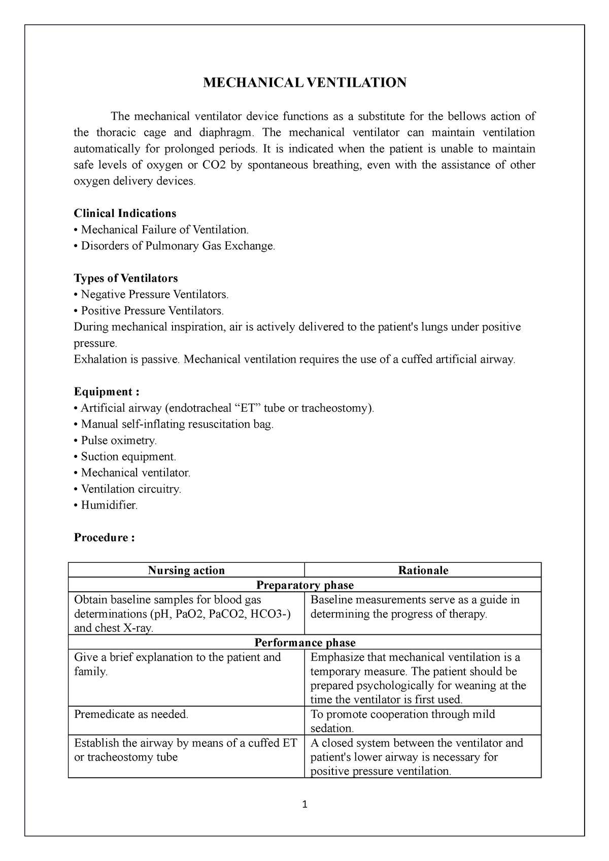 mechanical ventilator essay