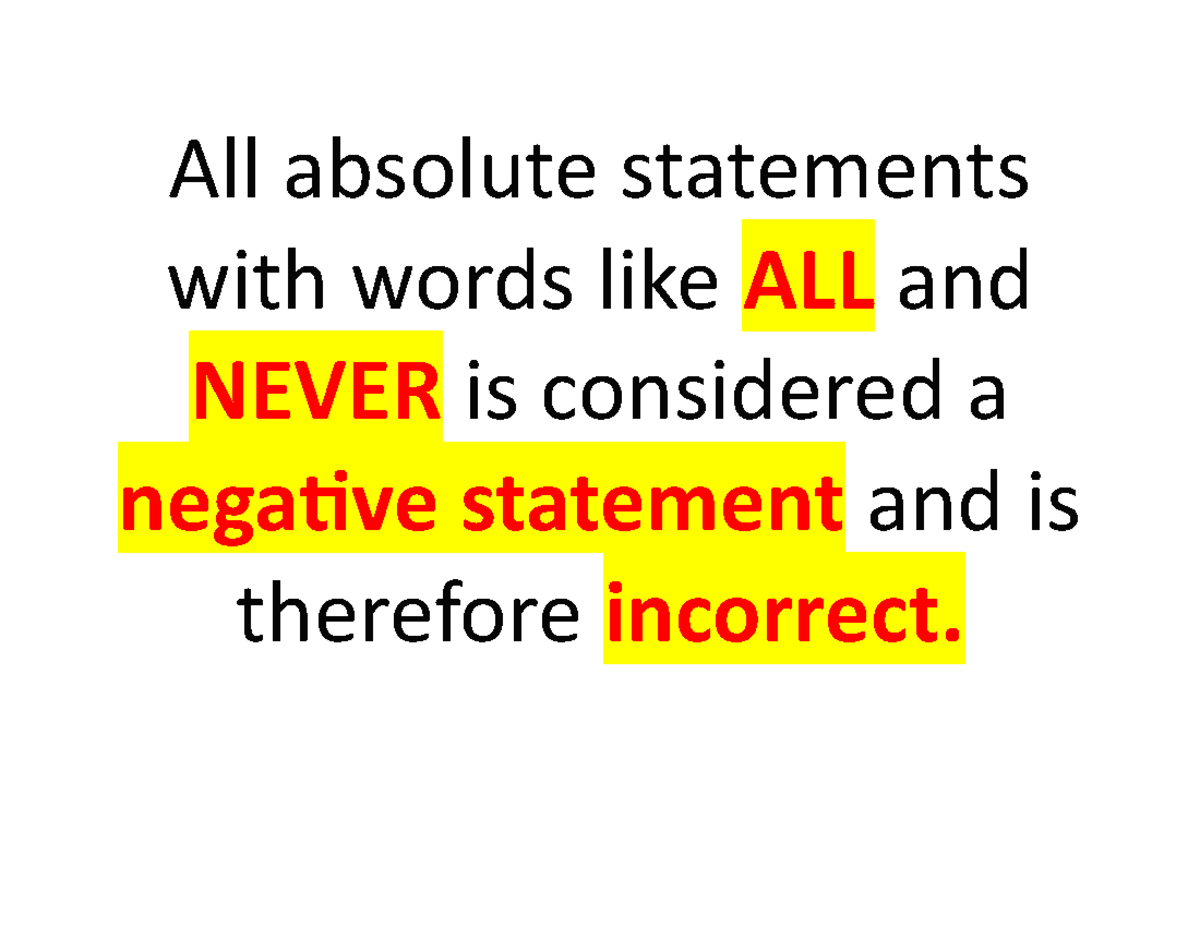 What Does Non Absolute Mean