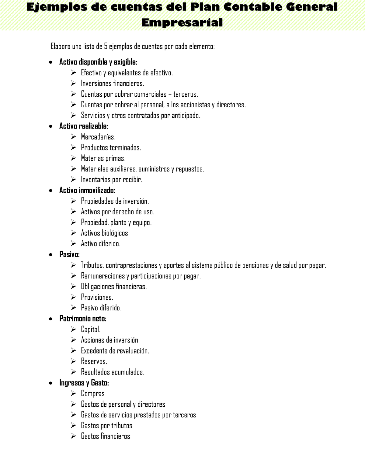 Semana 5 Tema 1 Tarea Ejemplos De Cuentas Del Plan Contable General Empresarial Elabora Una 3378