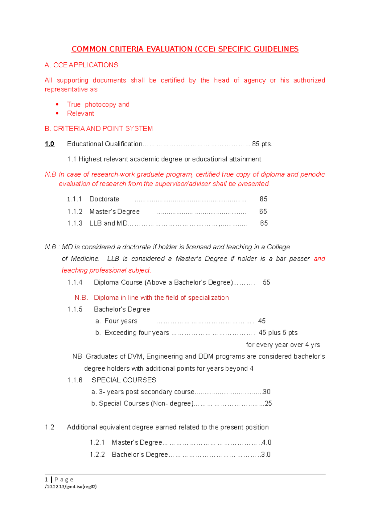 NBC-General-Guidelines to help you - COMMON CRITERIA EVALUATION (CCE ...