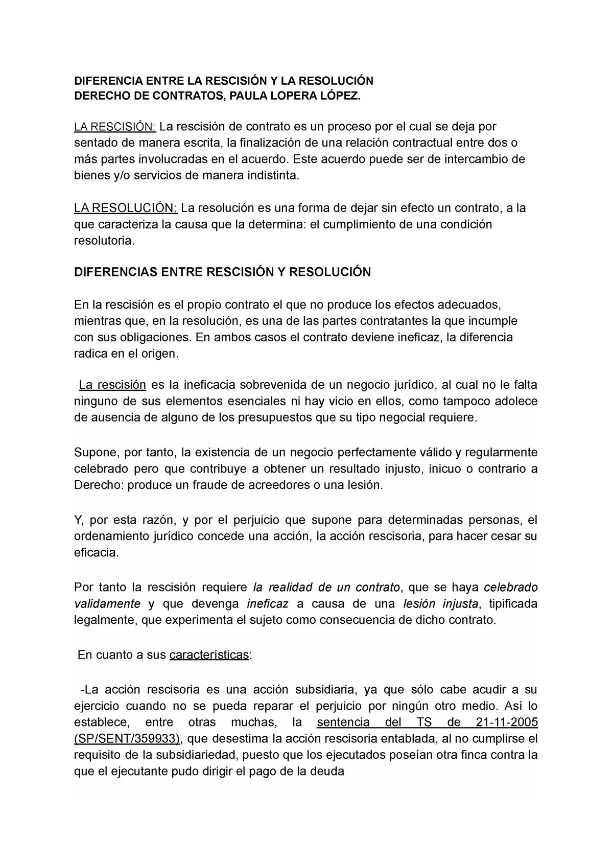 Diferencia Entre La Rescisión Y La Resolución Diferencia Entre La RescisiÓn Y La ResoluciÓn 8003