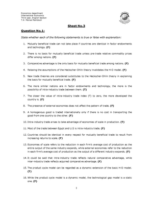 International Economics Multiple Choice Questions - Multiple-Choice ...