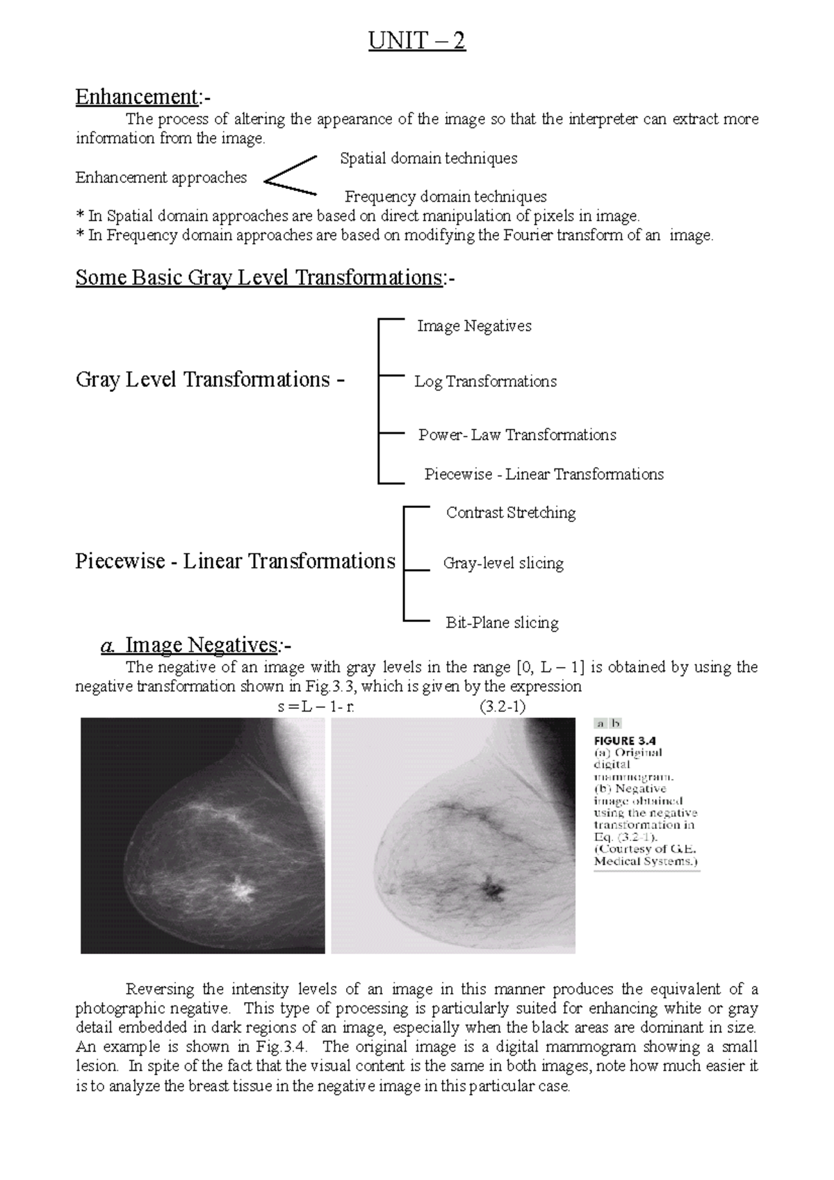 UNIT-2 Enhancement - UNIT – 2 Enhancement:- The process of altering the ...