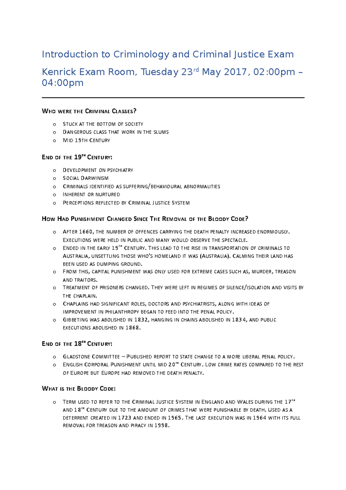 Introduction to Criminology and Criminal Justice Exam Notes ...