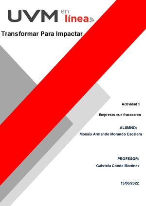 Actividad 3. Disrupcion - Materia: Transformar Para Impactar. Actividad ...