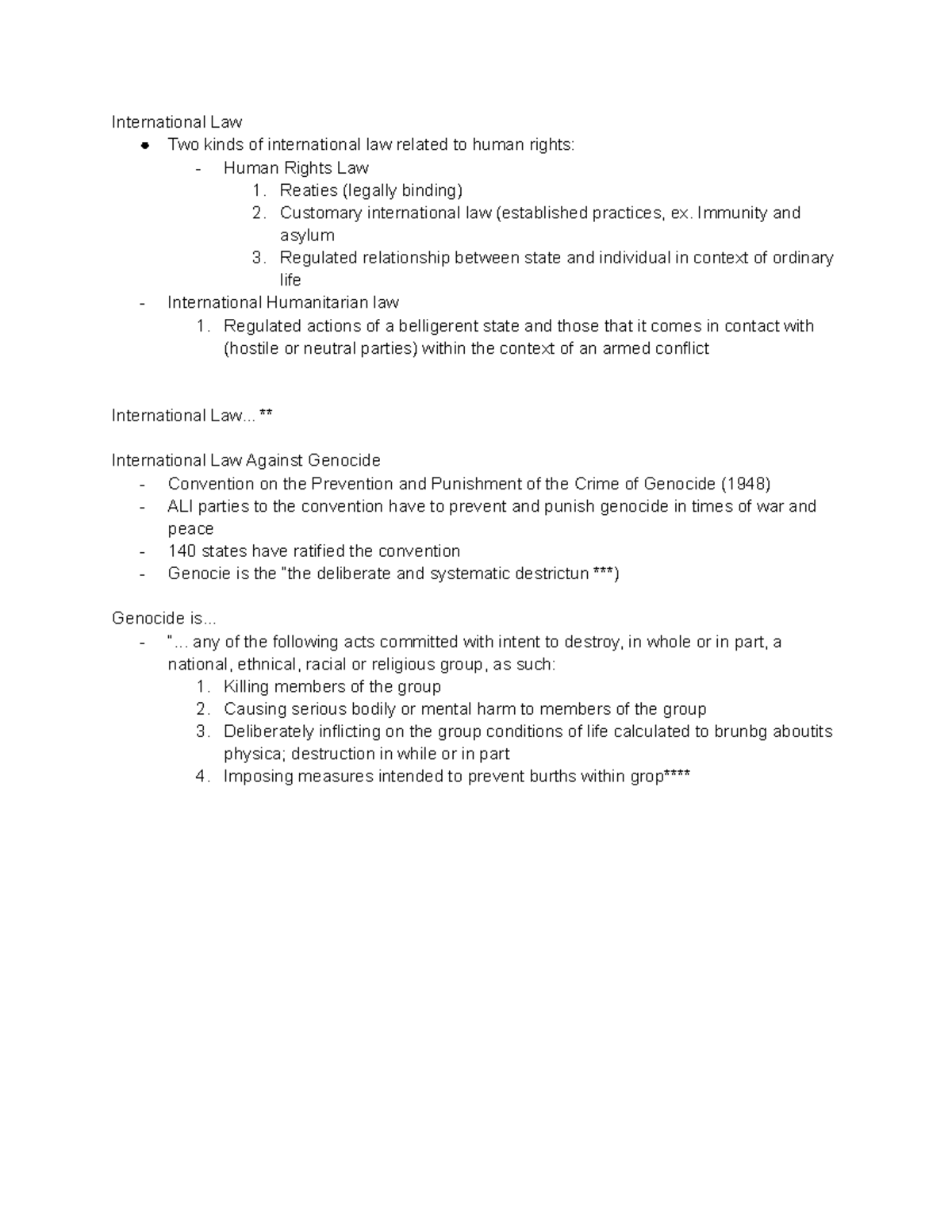 Genocide And Humanitarian Intervention - International Law Two Kinds Of ...