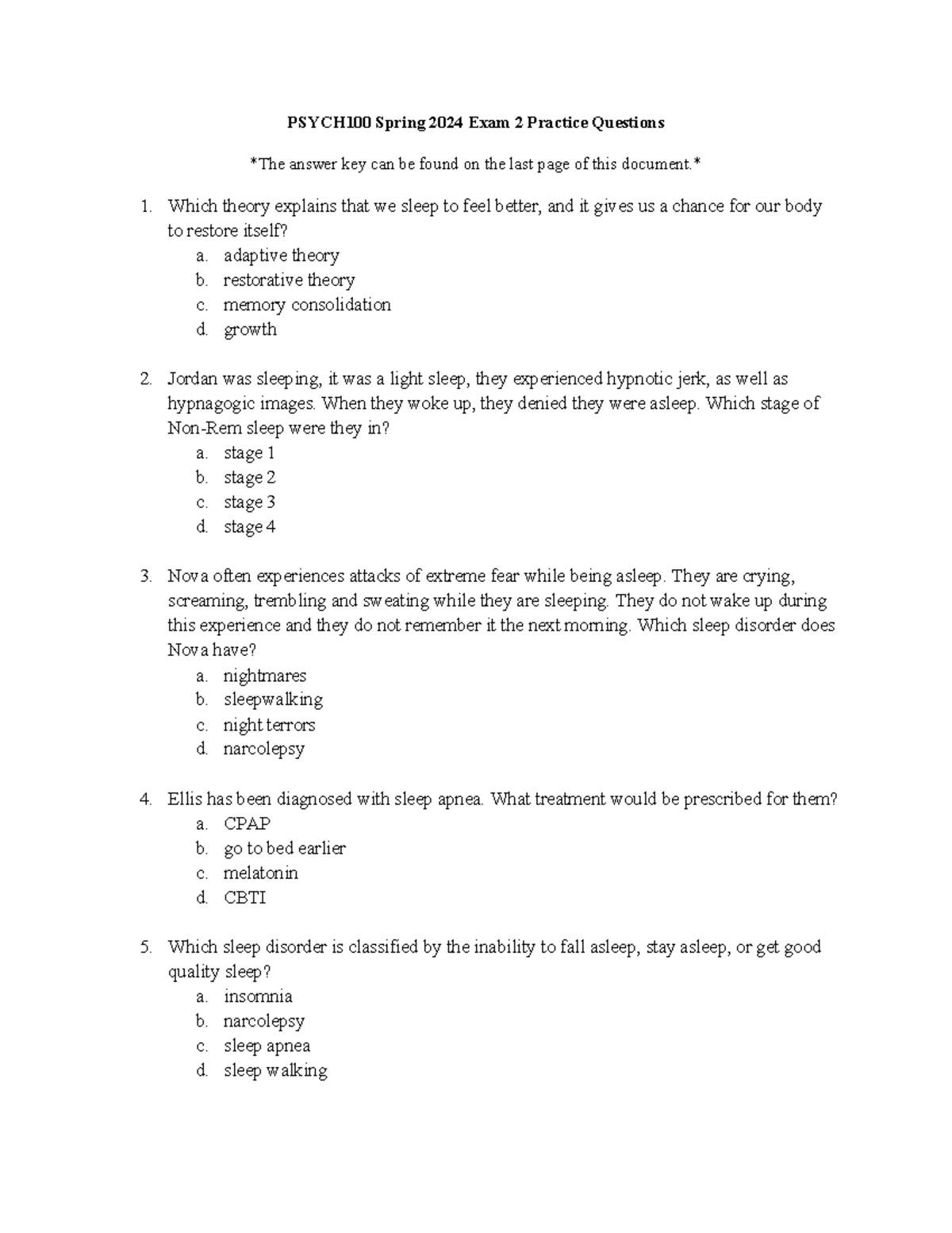 PSYCH 100+Exam+2+Practice+Questions+Spring+2024-2 - PSYCH100 Spring ...