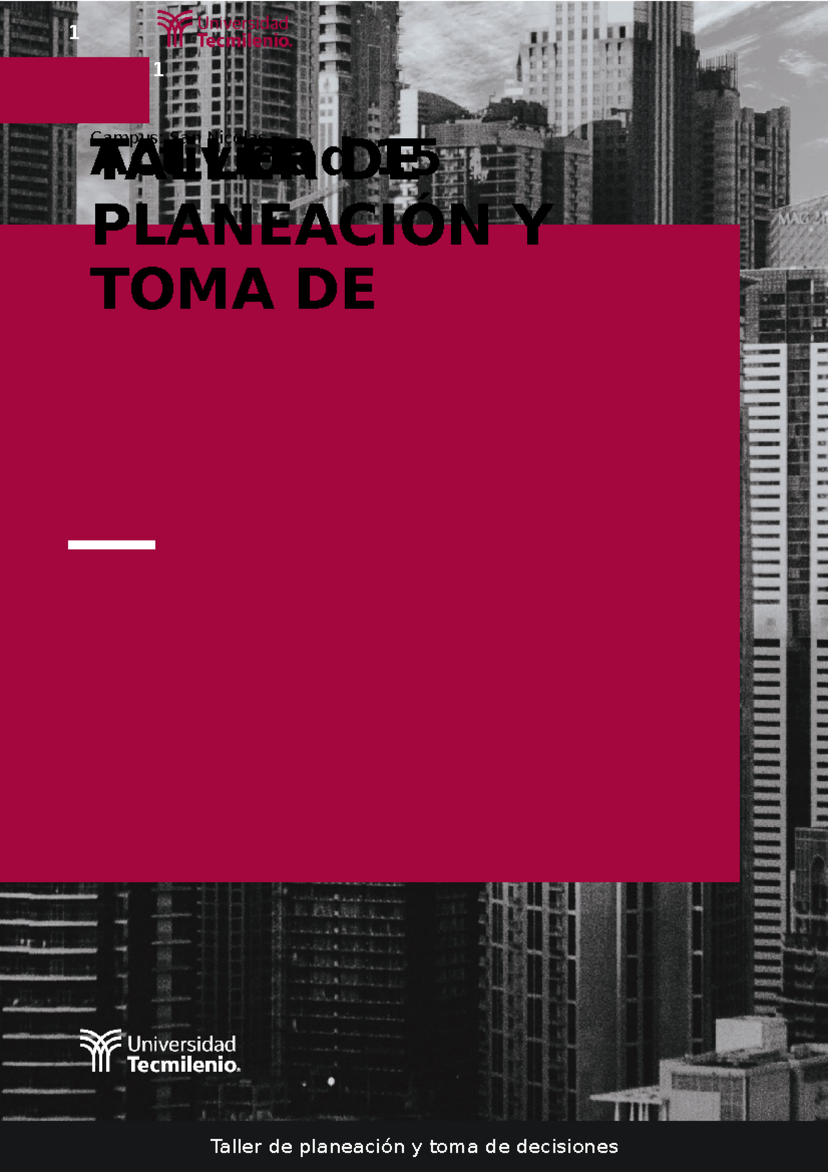 Taller de planeación y toma de decisiones Actividad 15 Stu Docs - 11 ...